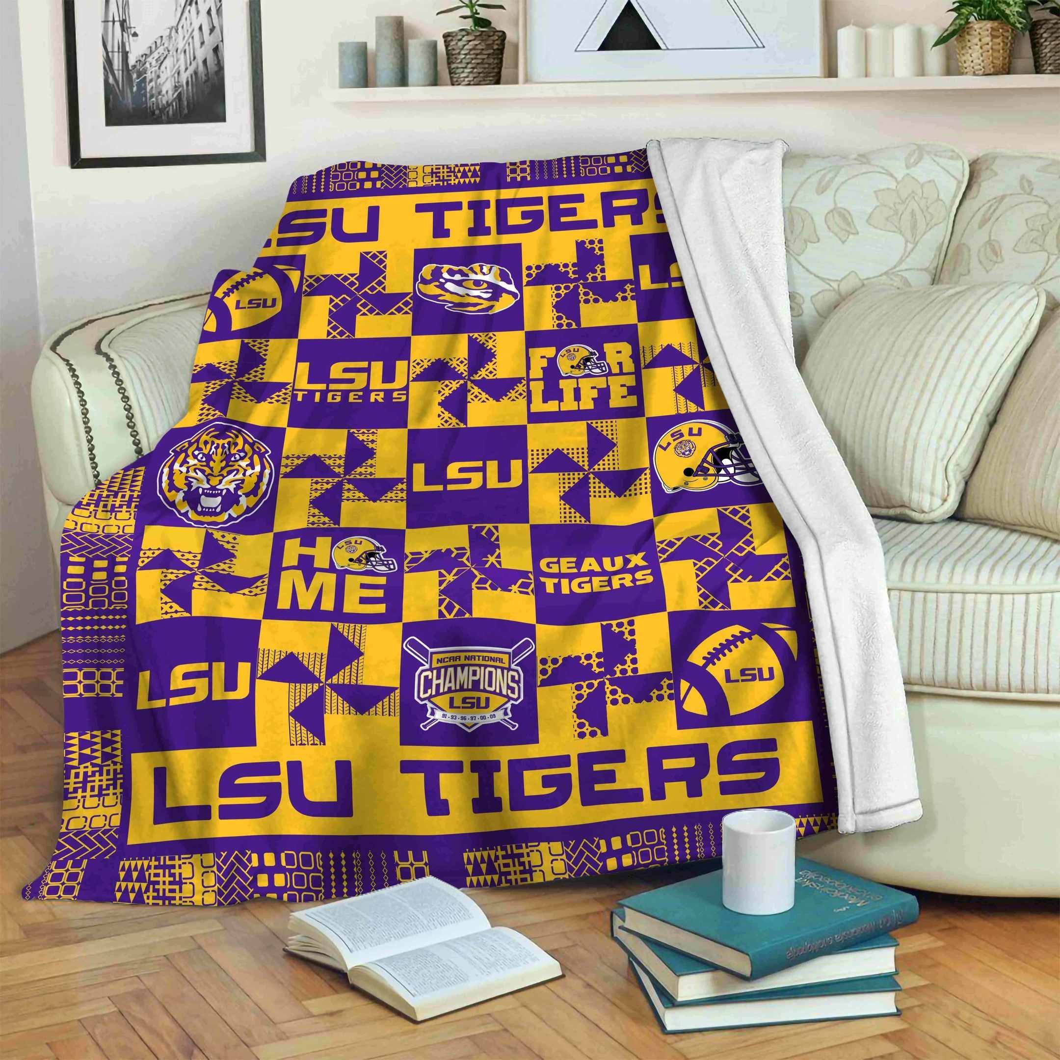 Lsu-Tigers Sherpa Fleece Blanket Sleepy