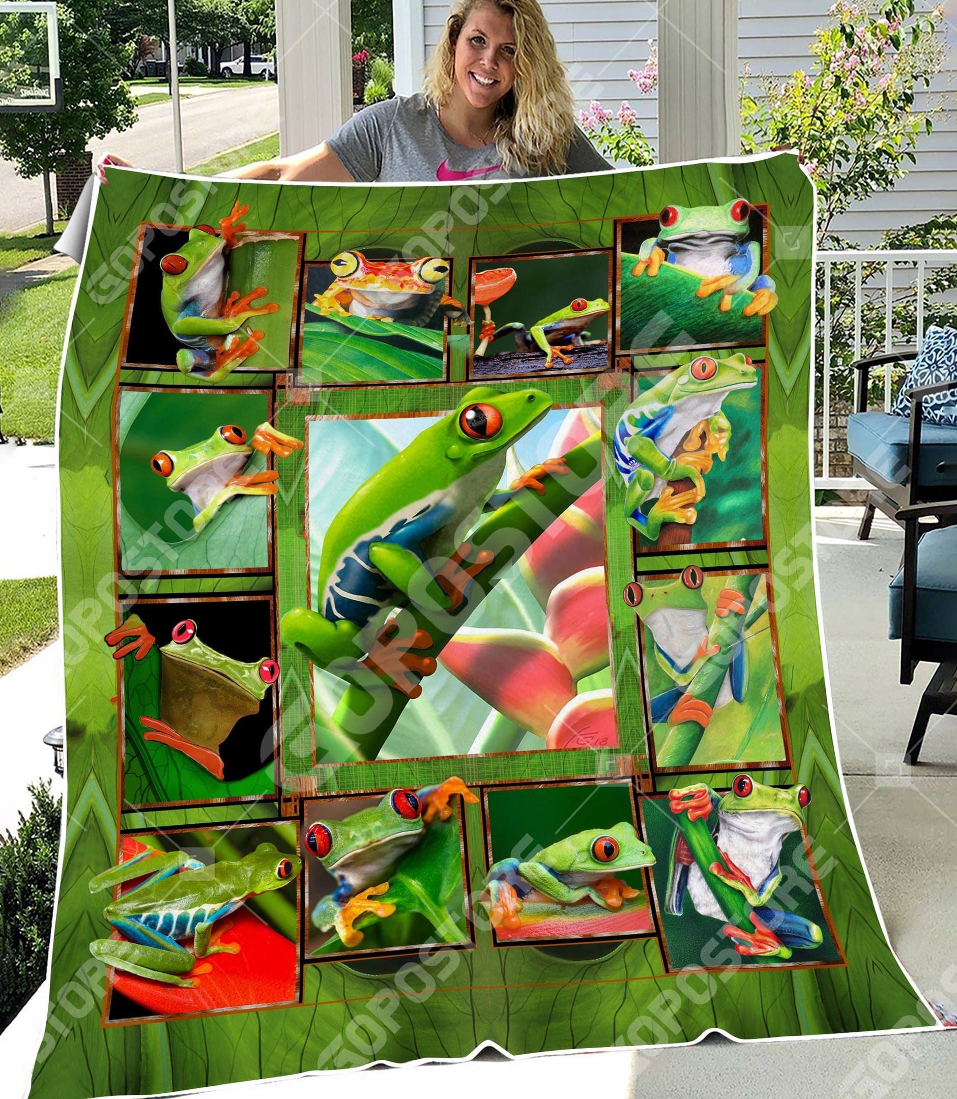 Lth0509 Frog Green Frog Quilt Dhc16124608Dd