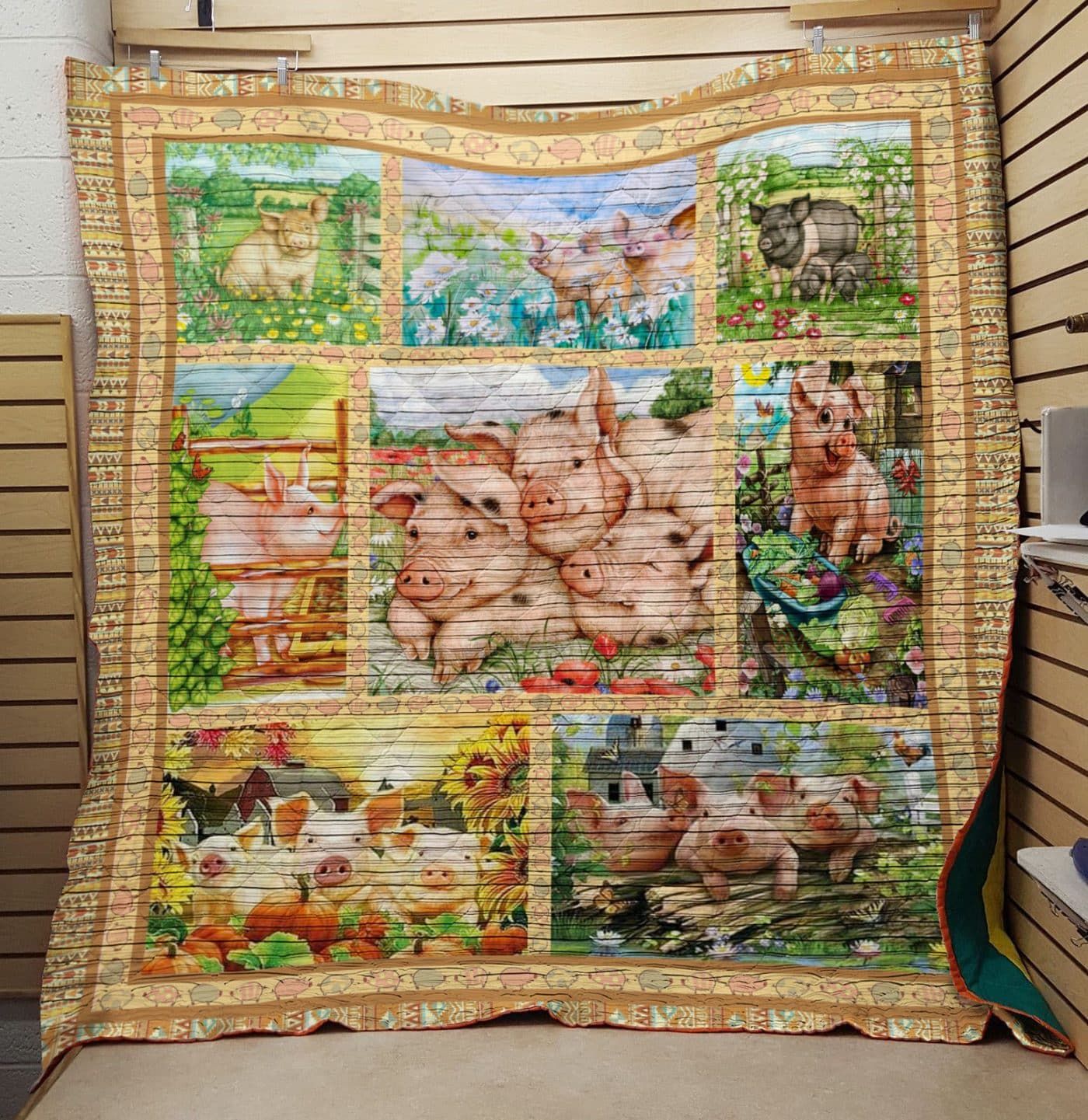 Lth1609 Pig Cute Pink Pigs Quilt Dhc16123249Dd