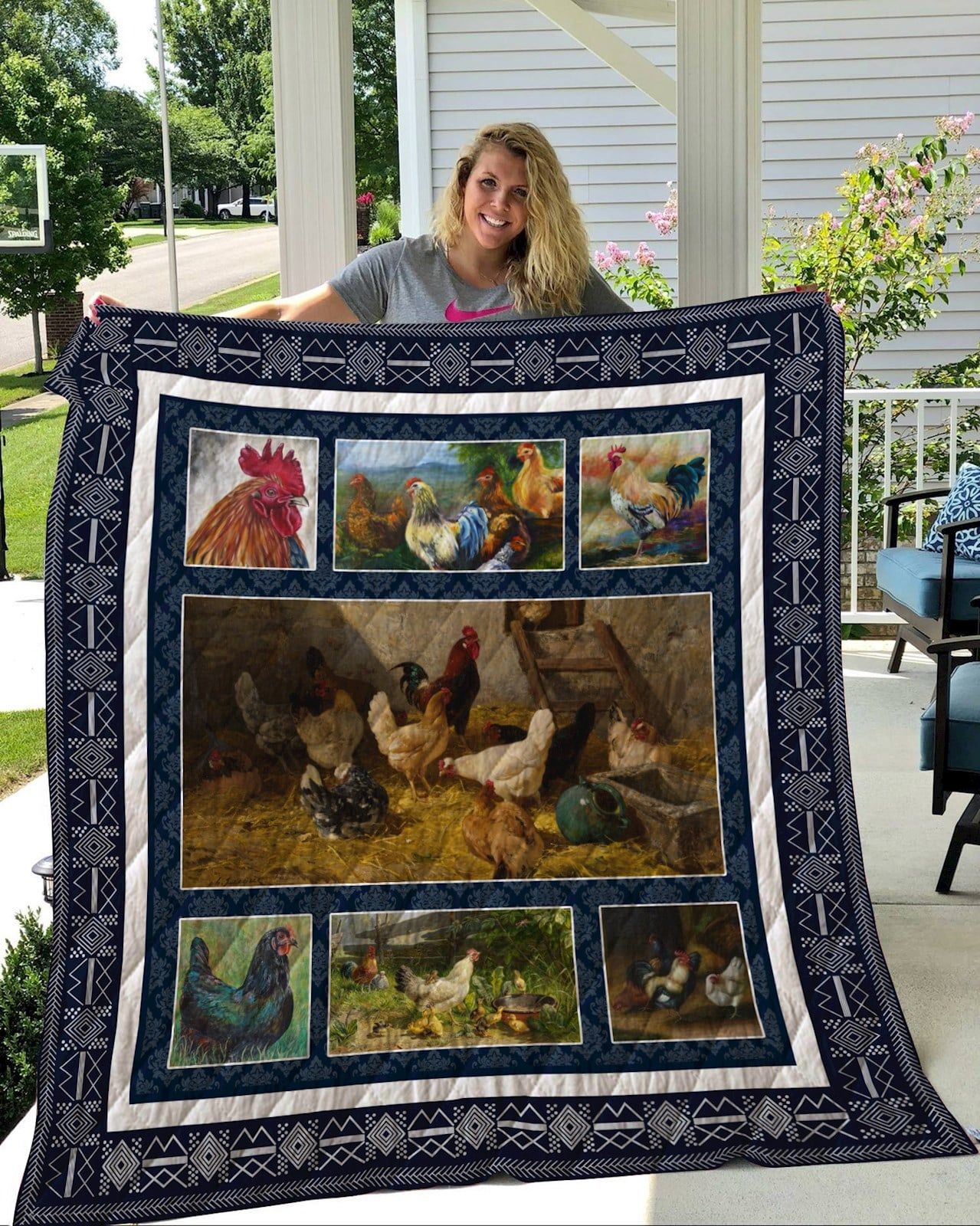 Ltr0509 Chicken Chicken As Friends Quilt Dhc16124605Dd