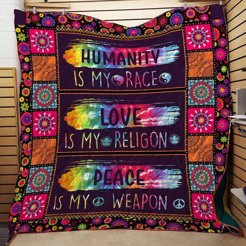 Ltr0612 Hippie Humanity Love Peace Quilt Dhc16122124Dd