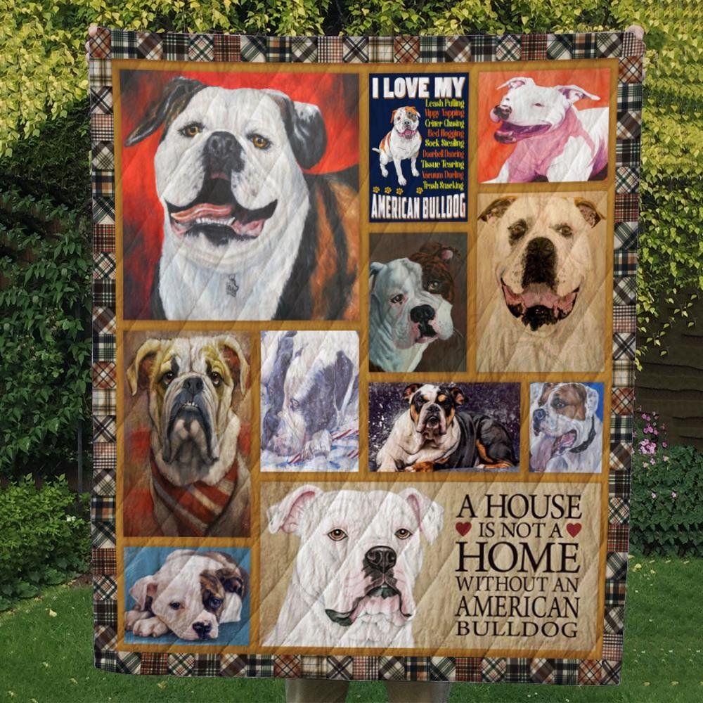 Ltr1109 Bulldog Love Love Lave Quilt Dhc16123455Dd