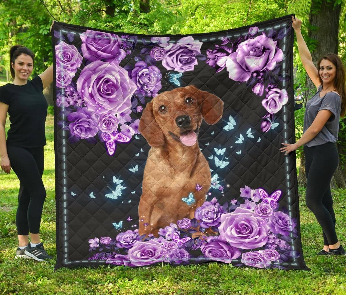 Ltr1112 Dachshund Feel Like Butterfly Fly In Mind Quilt Dhc16122005Dd