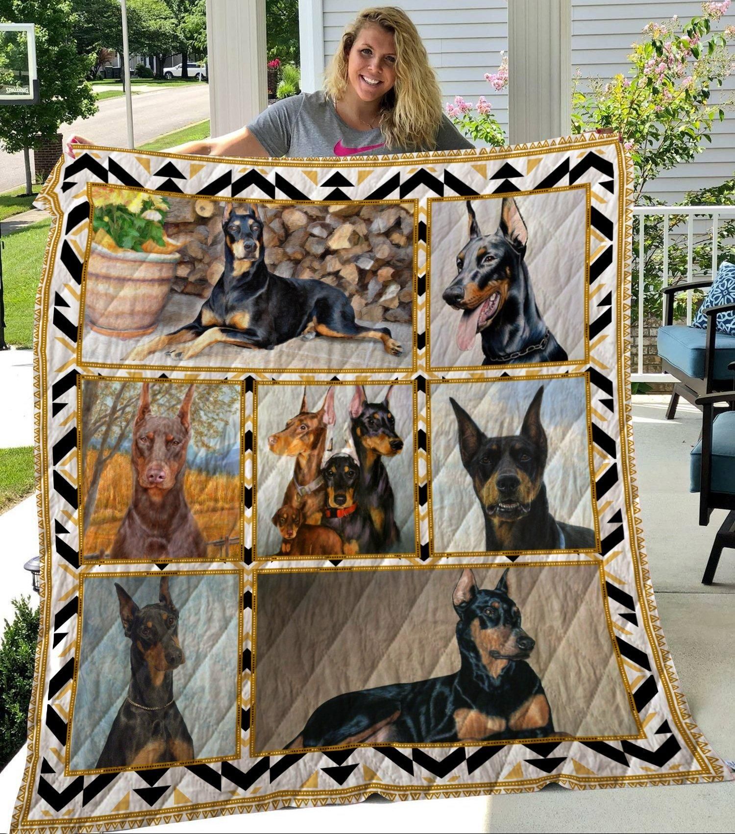 Ltr1211 Doberman Loyal Dog Quilt Dhc16122461Dd