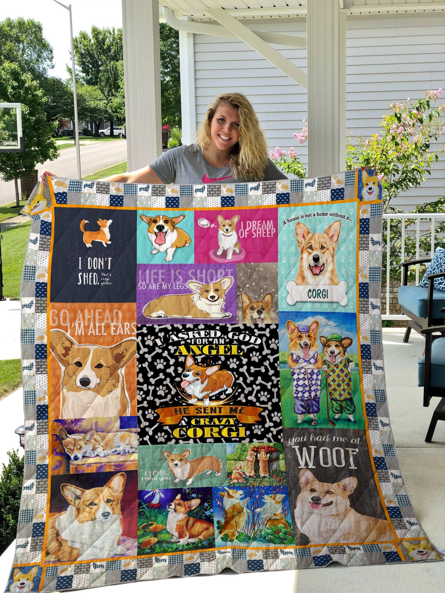 Ltr1311 Corgi Both Of Our Soul Quilt Dhc16124027Dd