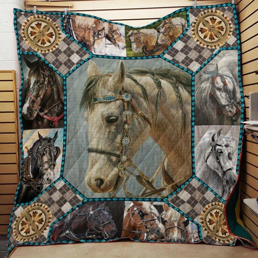 Ltr1611 Horse Beautiful White Horse Quilt Dhc16123811Dd
