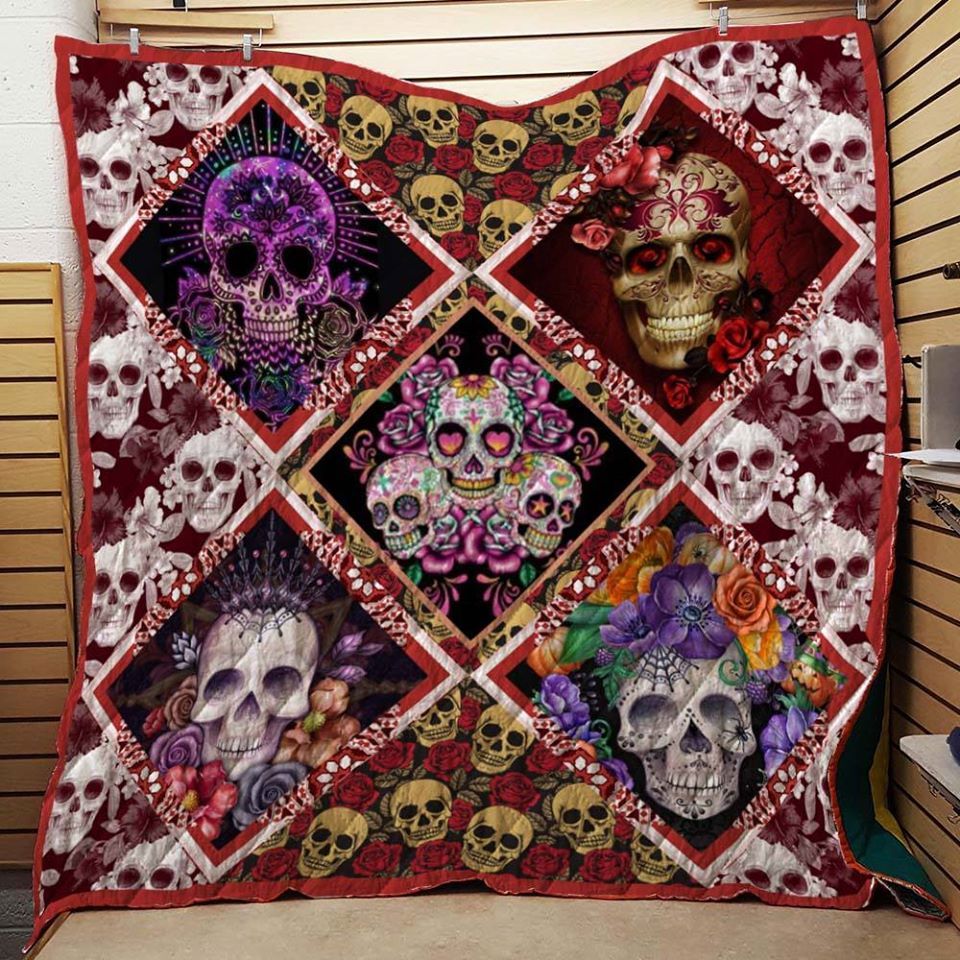Ltr2011 Sugar Skull Not Be Afraid Quilt Dhc16123695Dd