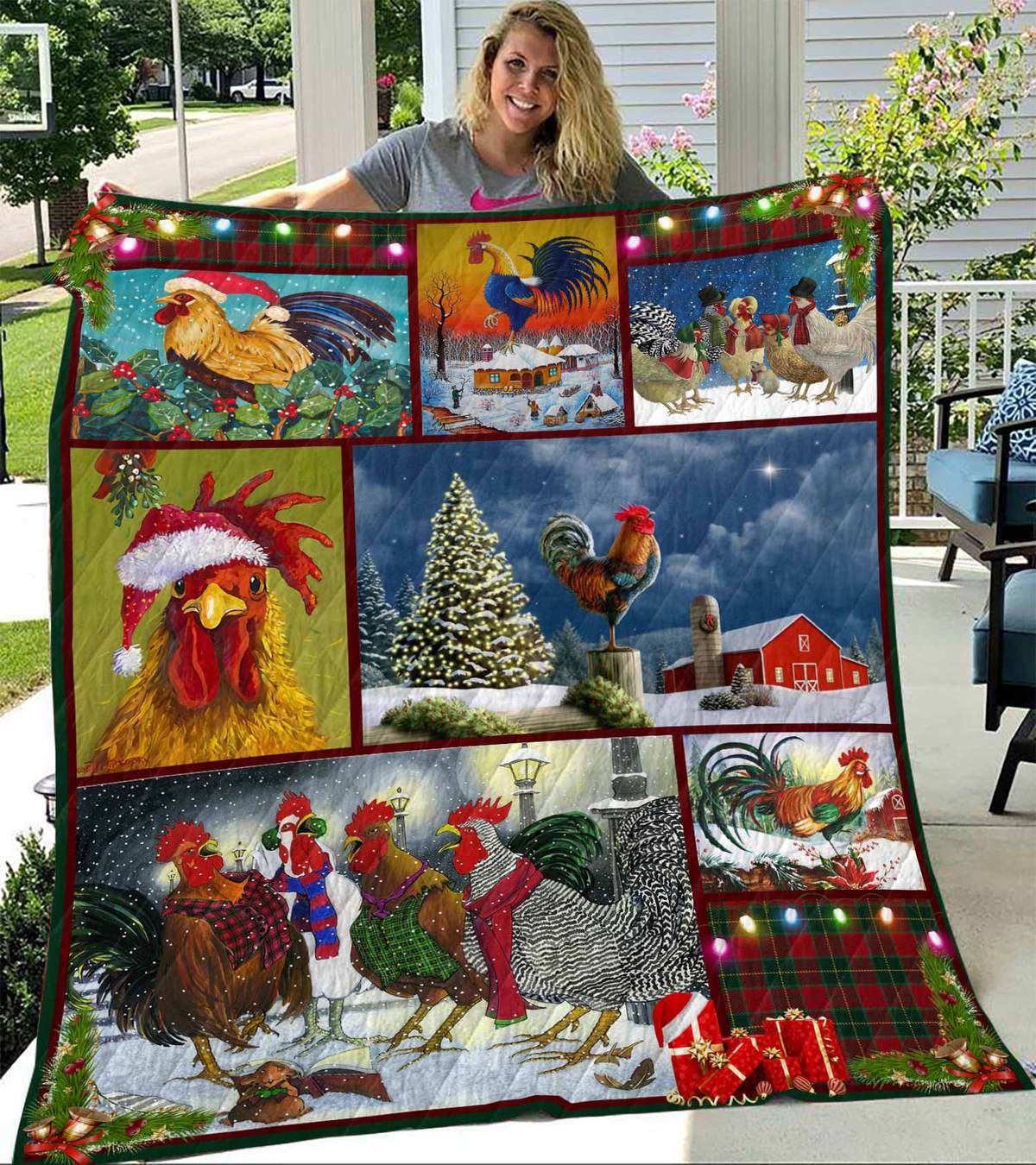 Ltr2311 Chicken Noel Chicken Quilt Dhc16123569Dd