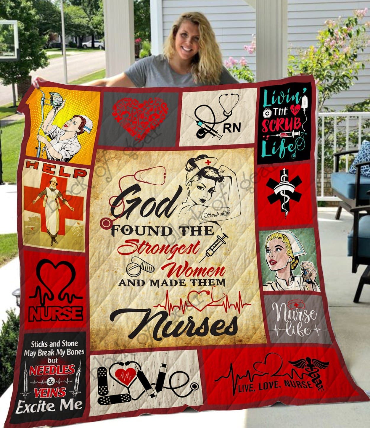 Ltr2511 Nurse Live Love Nurse Quilt Dhc16122409Dd