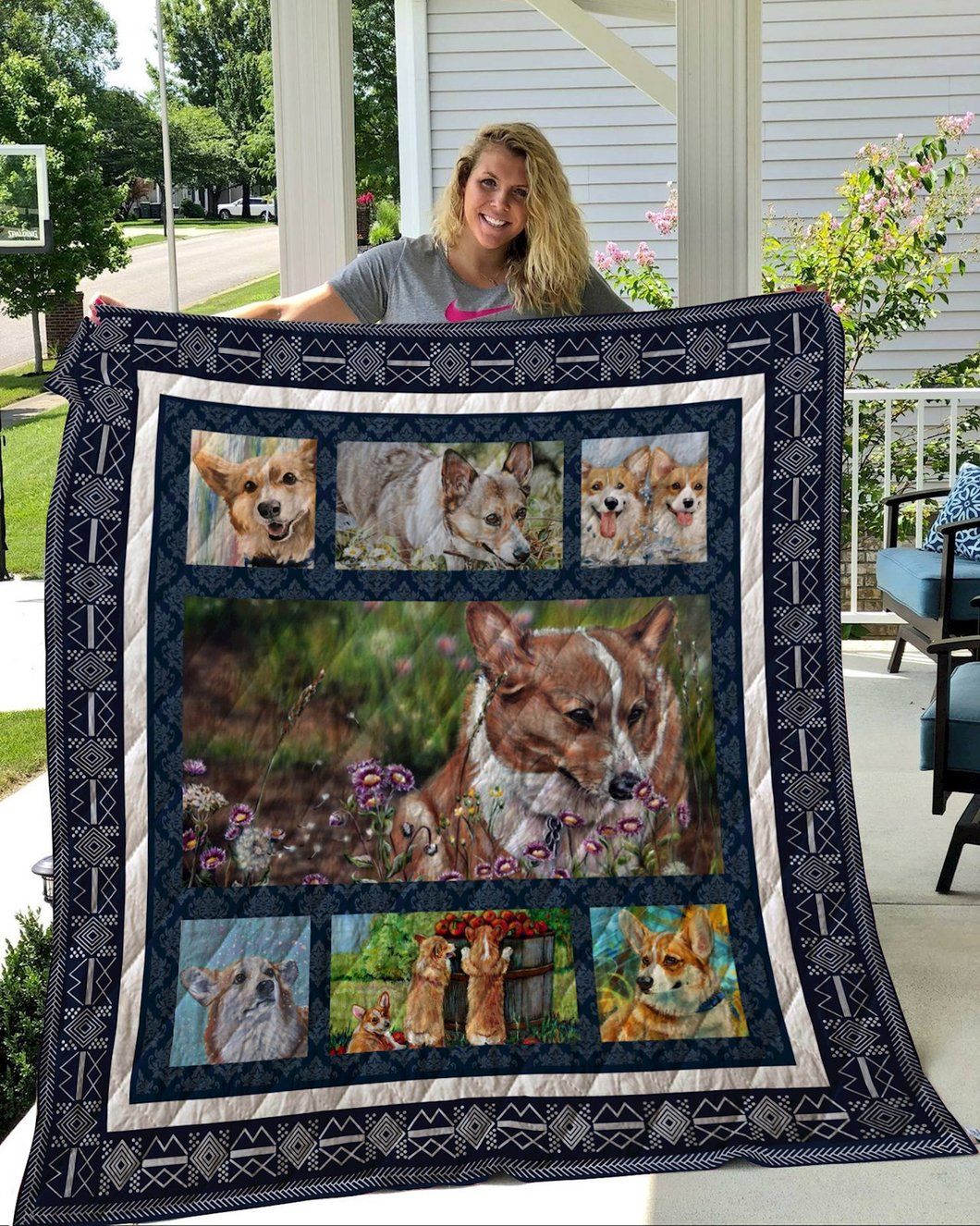 Ltr2911 Corgi Happy With This Dog Quilt Dhc16122262Dd