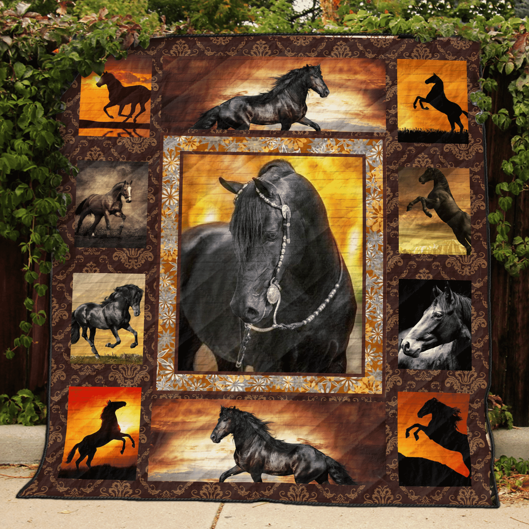 Ltr2911 Horse Black Horse 217 Quilt Dhc16122255Dd
