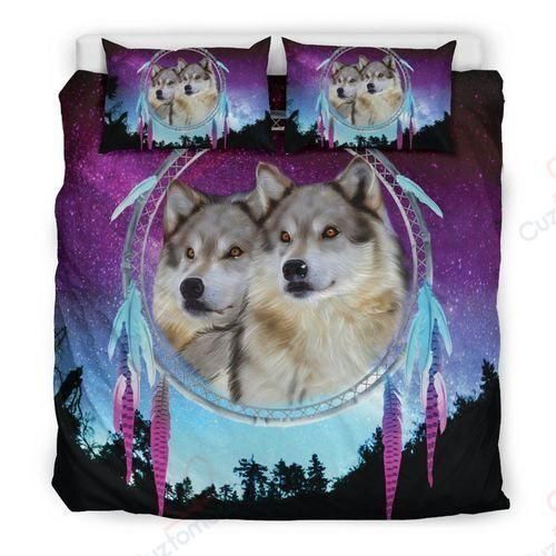 Lucky Wolves Couple Printed Bedding Set