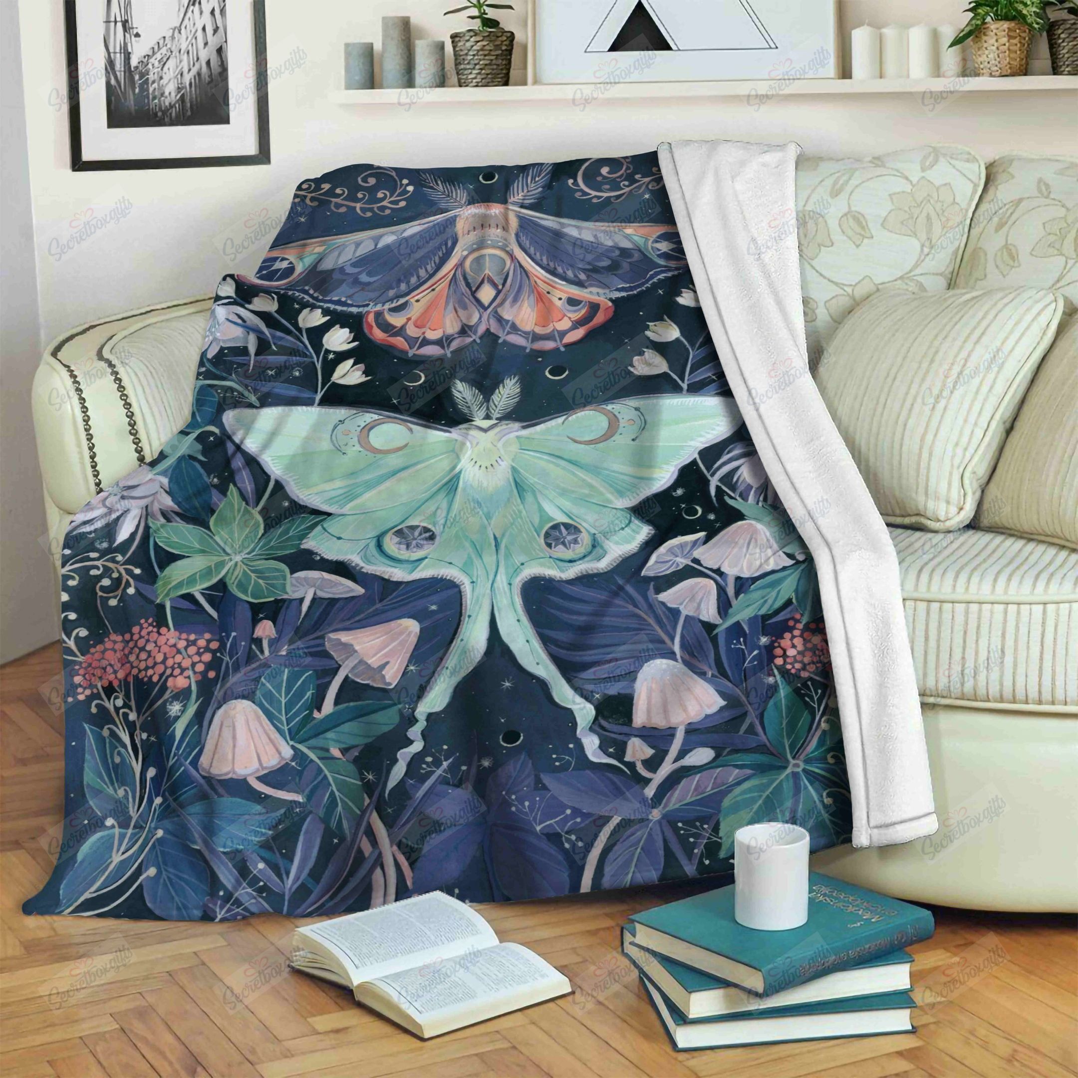 Luna Moth Fleece Blanket