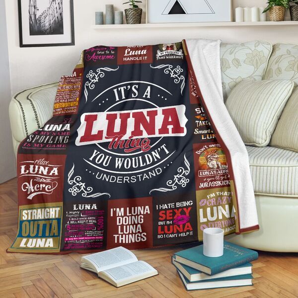 Luna Premium Fleece Blanket Personalized
