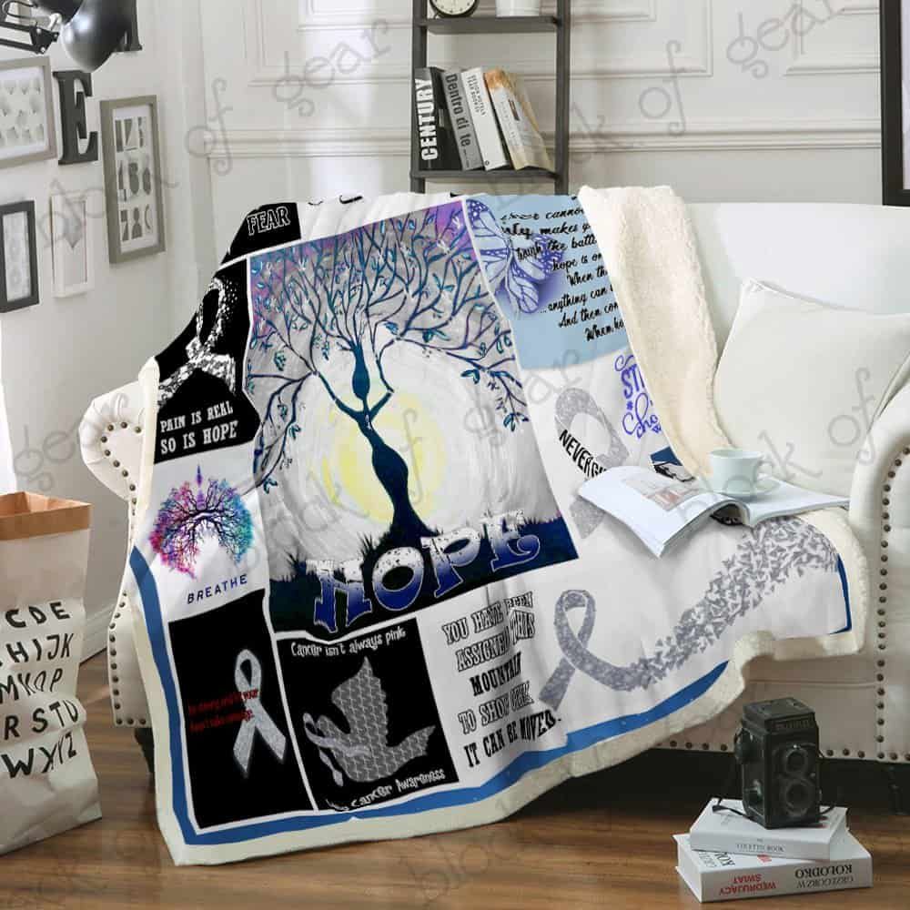 Lung Cancer Awareness Fleece Blanket
