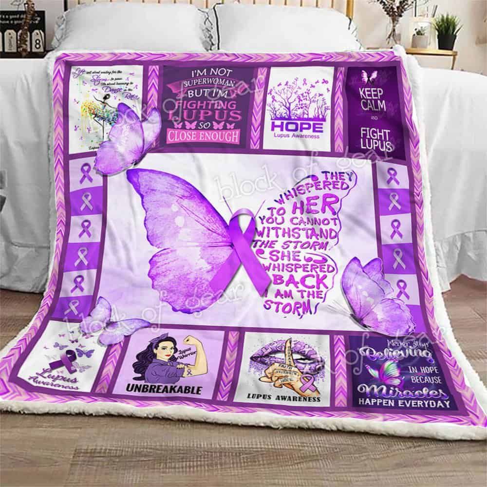 Lupus Warrior Sherpa Fleece Blanket