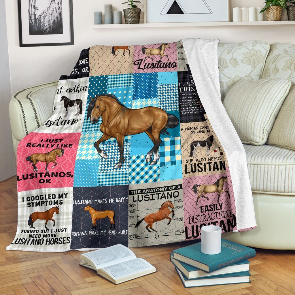 Lusitano Horse Sherpa Fleece Blanket