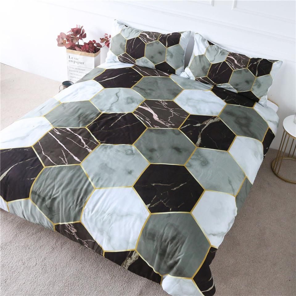Luxury Marble Hexagon Bedding Set