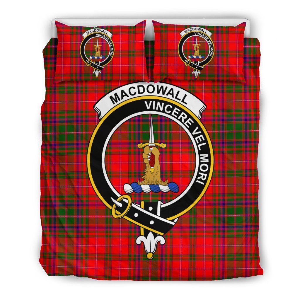 Macdowall Of Garthland Clan Badge Tartan Bedding Set
