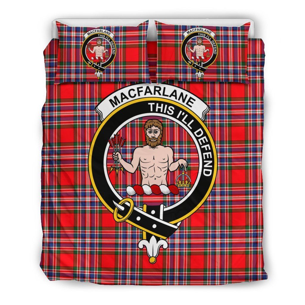 Macfarlane Clan Badge Tartan Bedding Set