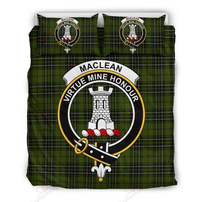 Maclean Hunting Clan Badge Tartan Bedding Set