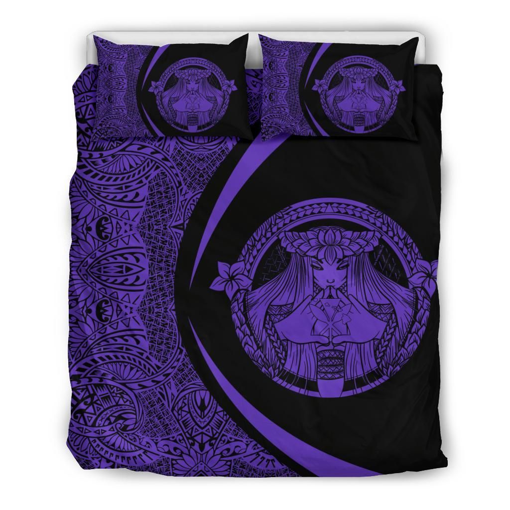 Madame Pele Kanaka Plumeria Polynesian Circle Style Bedding Set