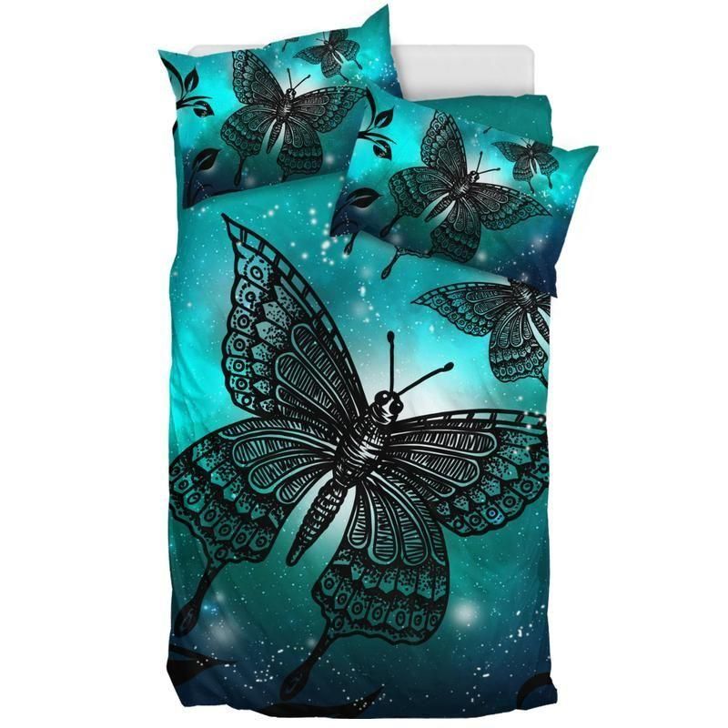 Magic Butterfly Blue And Black Bedding Set