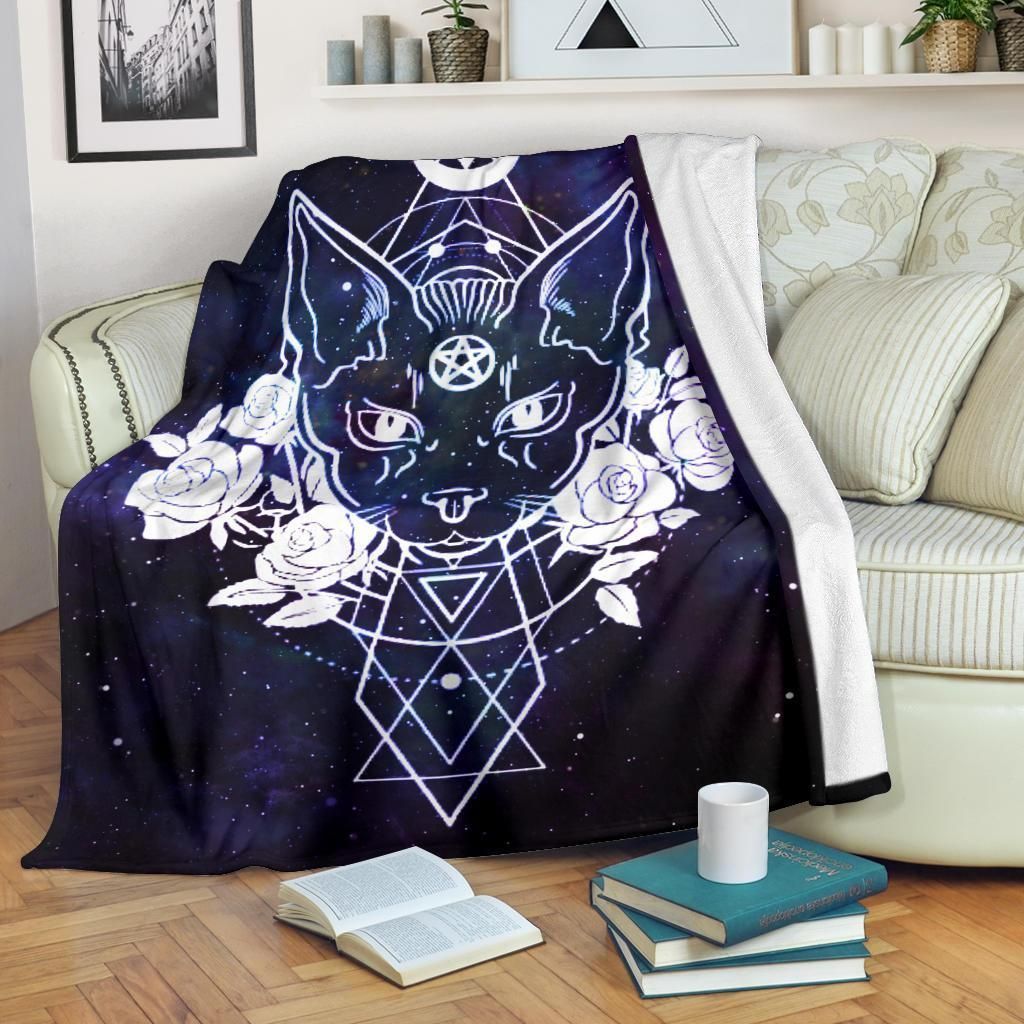 Magic Cat Wicca Sherpa Fleece Blanket
