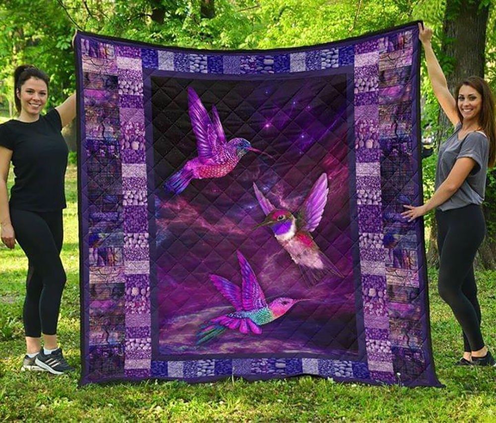 Magic Purple Hummingbird Quilt Blanket ABC07113441