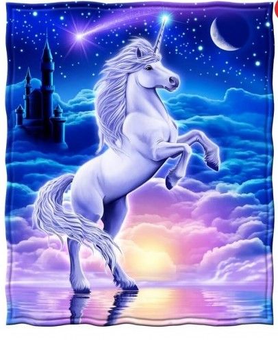 Magical Unicorn Sherpa Fleece Blanket