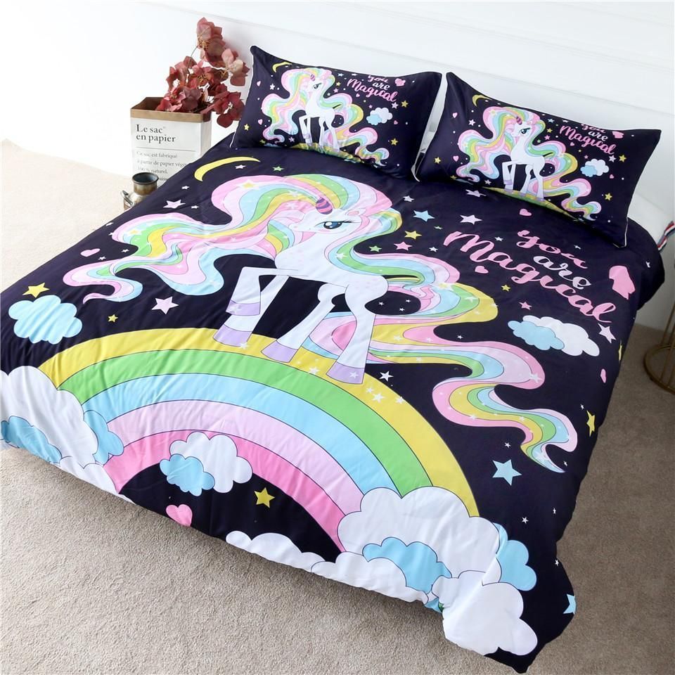 Magical Unicorn Rainbow Hair Bedding Set