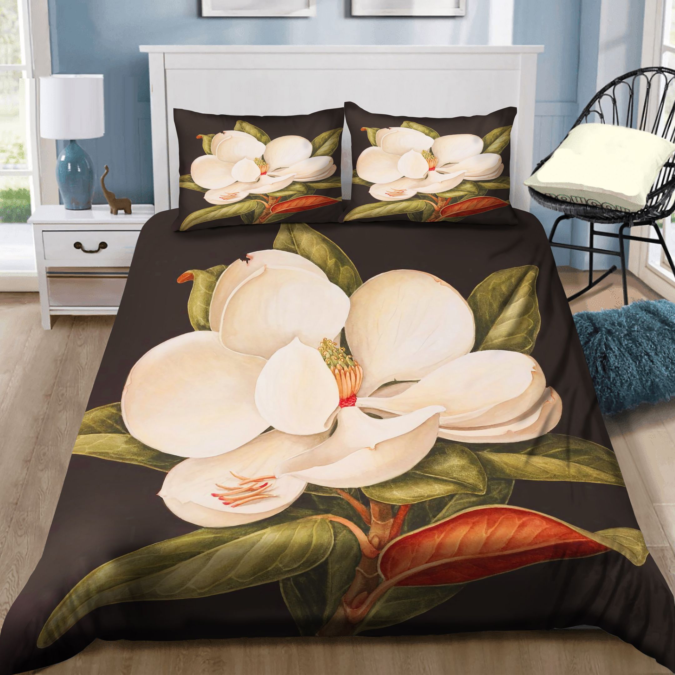 Magnolia Grandiflora Flower Bedding Set