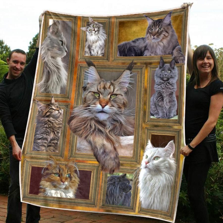 Maine Coon Cat Sherpa Fleece Blanket