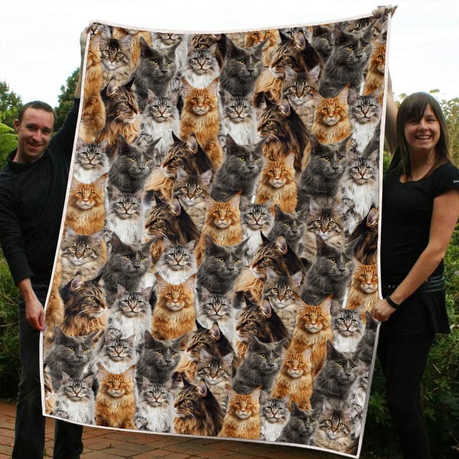 Maine Coon Cat Sherpa Fleece Blanket