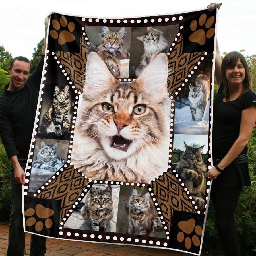 Maine Coon Cat Sherpa Fleece Blanket
