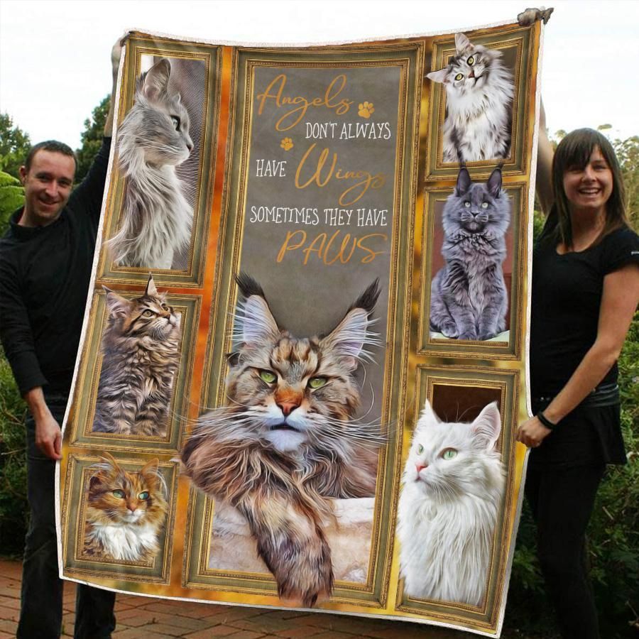 Maine Coon Cat Sherpa Fleece Blanket