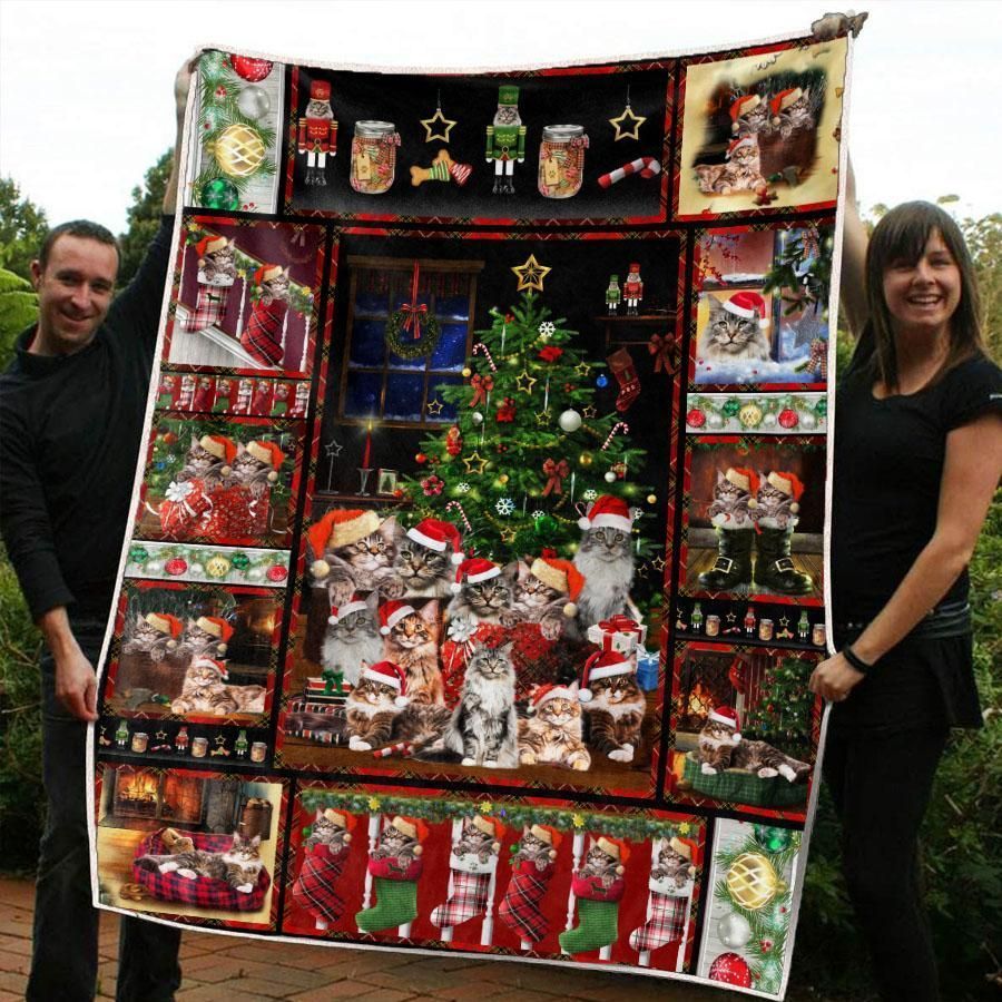 Maine Coon Cat Sherpa Fleece Blanket