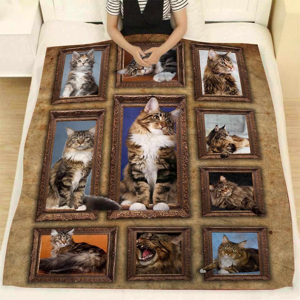 Maine Coon Cat Sherpa Fleece Blanket