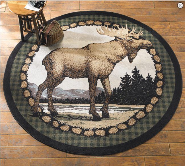 Majestic Moose Round Carpet