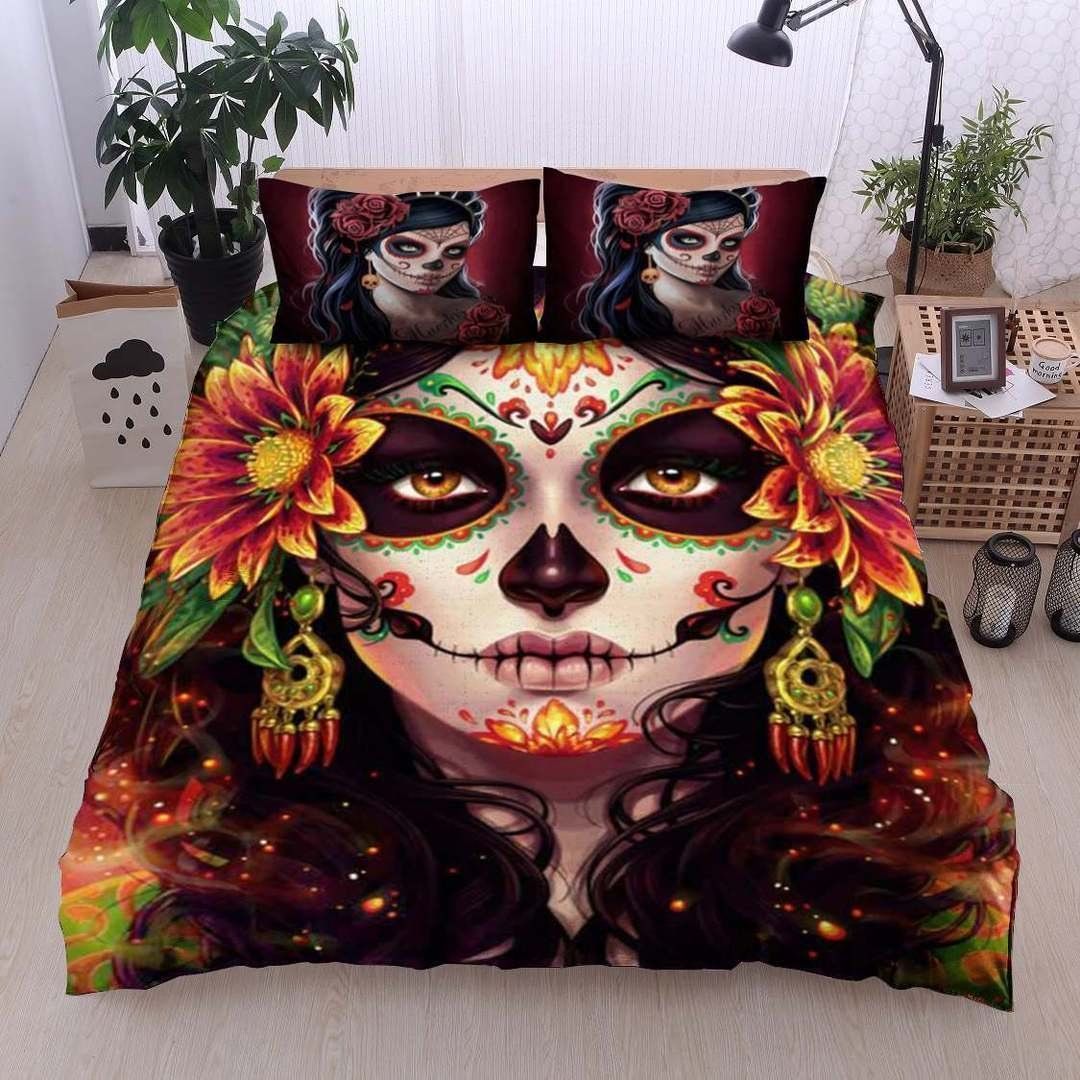 Make Up Girl Skull Bedding Set