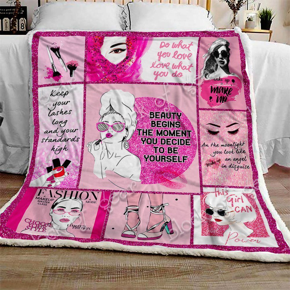 Makeup Sherpa Fleece Blanket