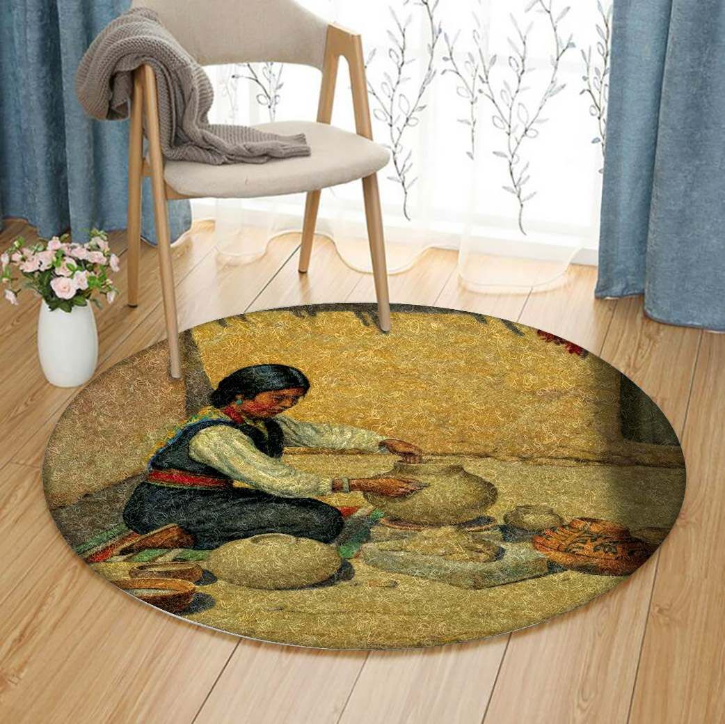 Making Pottery Round Carpet