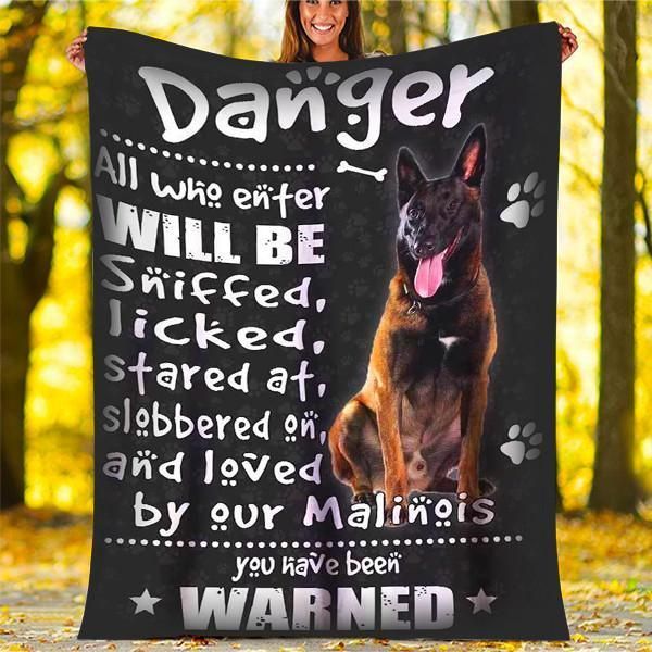 Malinois Flag Sherpa Fleece Blanket