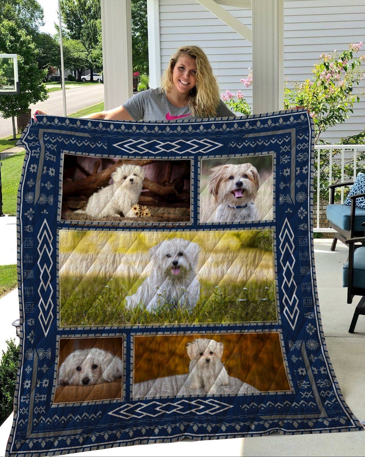 Maltese Sherpa Fleece Blanket