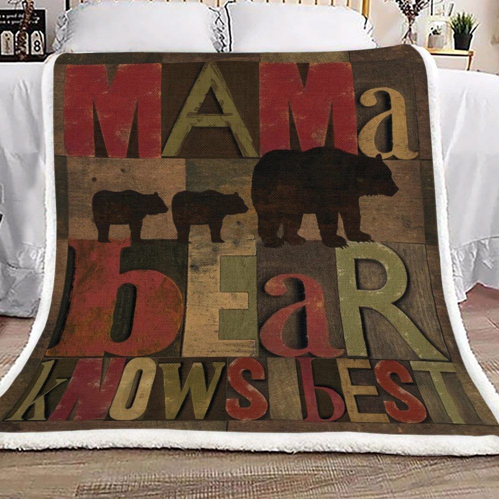 Mama Bear Sherpa Fleece Blanket