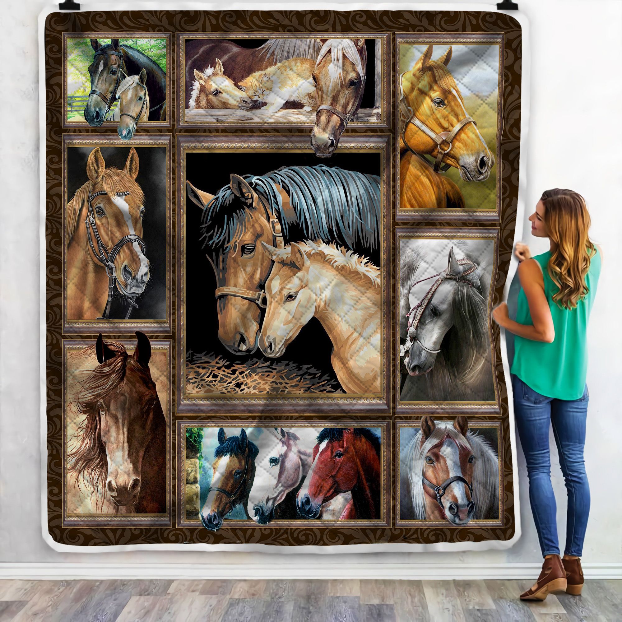 Mama Horse Fleece Blanket