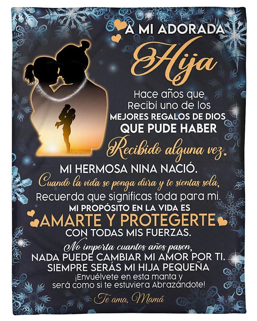 Mama To A Mi Adorada Hija With Message Fleece Blanket Fleece Blanket
