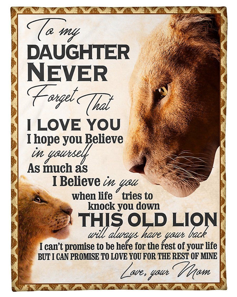 Mama To Daughter Fleece Blanket Lion Never Forget I Love You Fleece Blanket