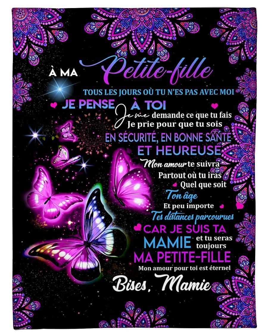 Mamie To A Ma Petite Fille With Message Fleece Blanket Fleece Blanket