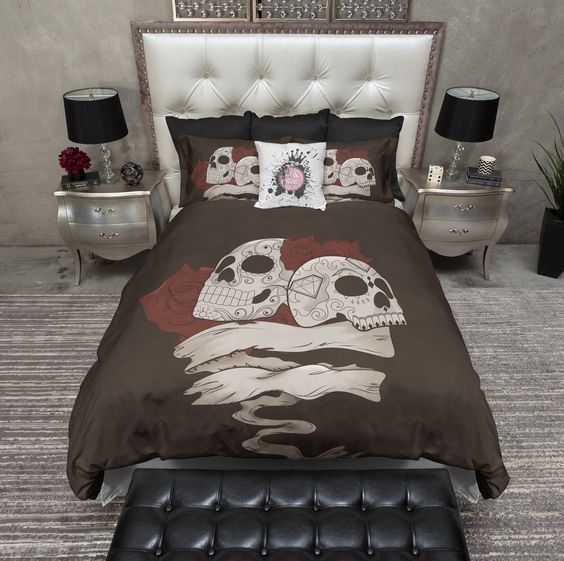 Man And Wife Sugar Skull Bedding Set